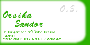 orsika sandor business card